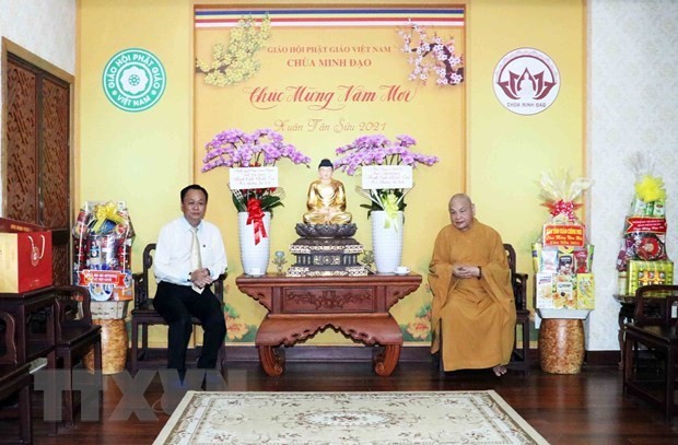越南政府宗教委员会向越南佛教协会治事理事会送上新春祝福